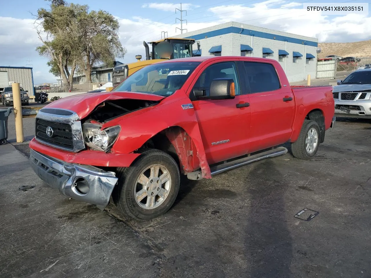 2008 Toyota Tundra Crewmax VIN: 5TFDV541X8X035151 Lot: 76739504