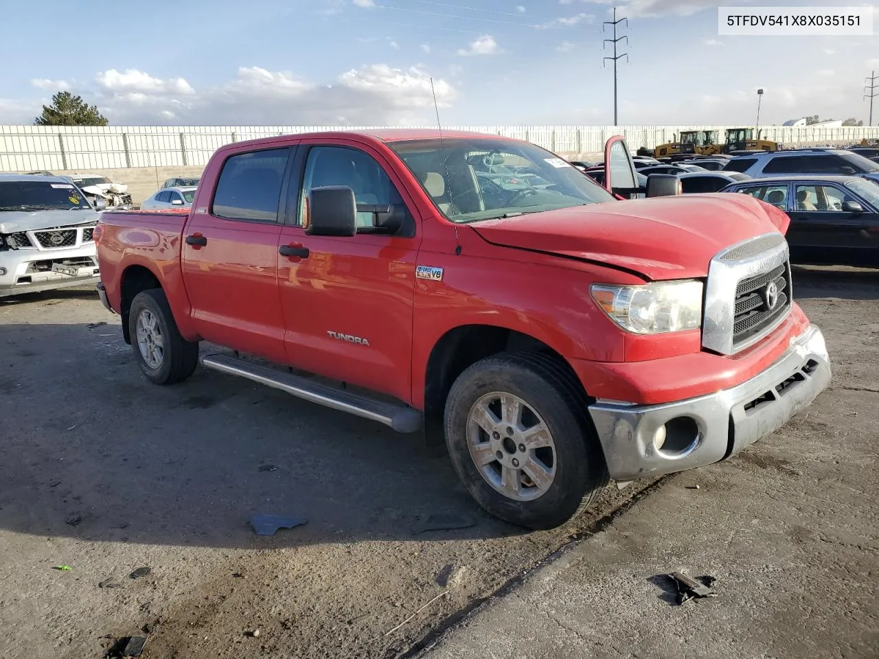 2008 Toyota Tundra Crewmax VIN: 5TFDV541X8X035151 Lot: 76739504