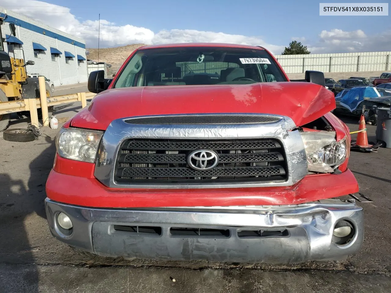 2008 Toyota Tundra Crewmax VIN: 5TFDV541X8X035151 Lot: 76739504