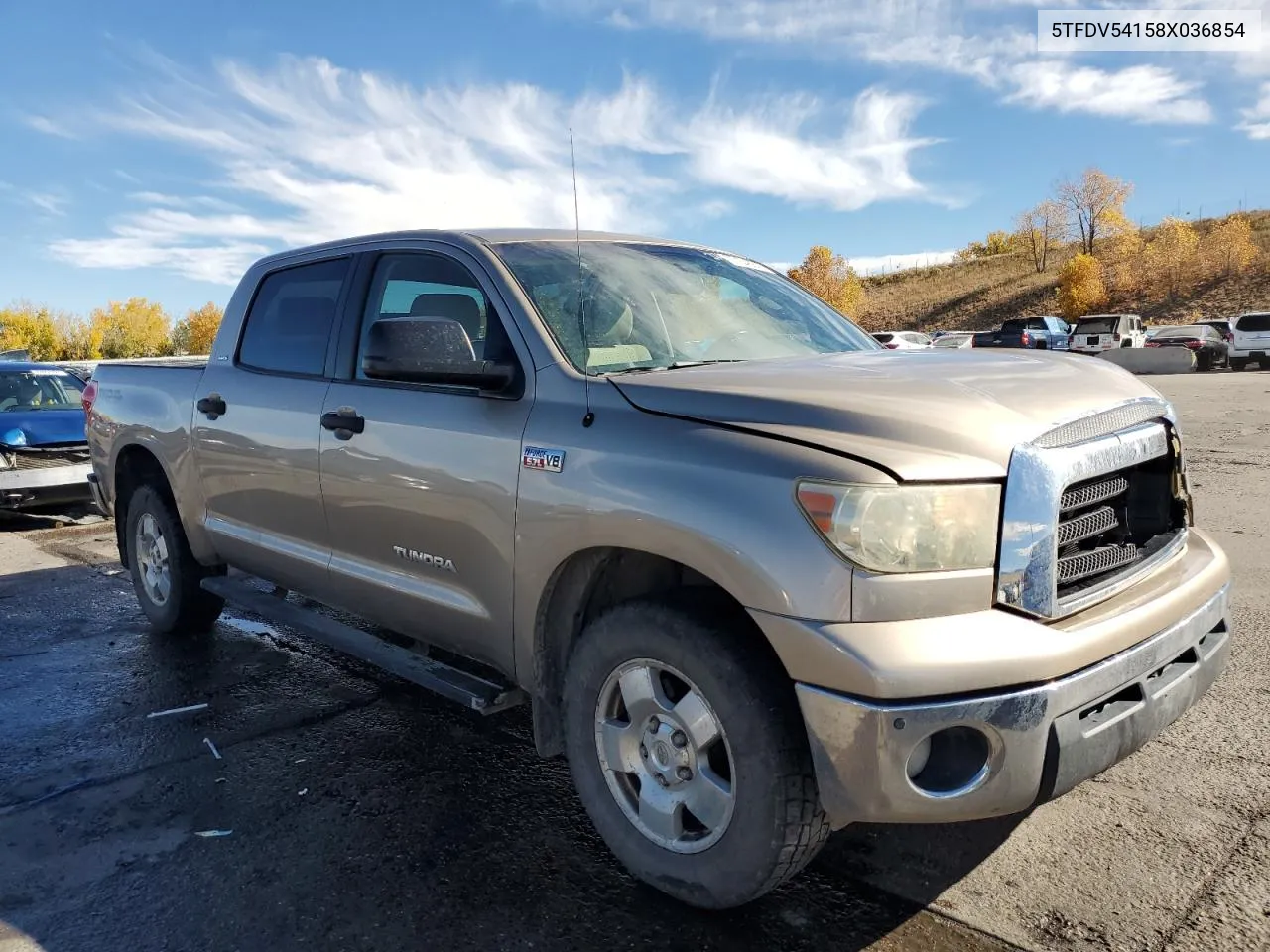 2008 Toyota Tundra Crewmax VIN: 5TFDV54158X036854 Lot: 77134684