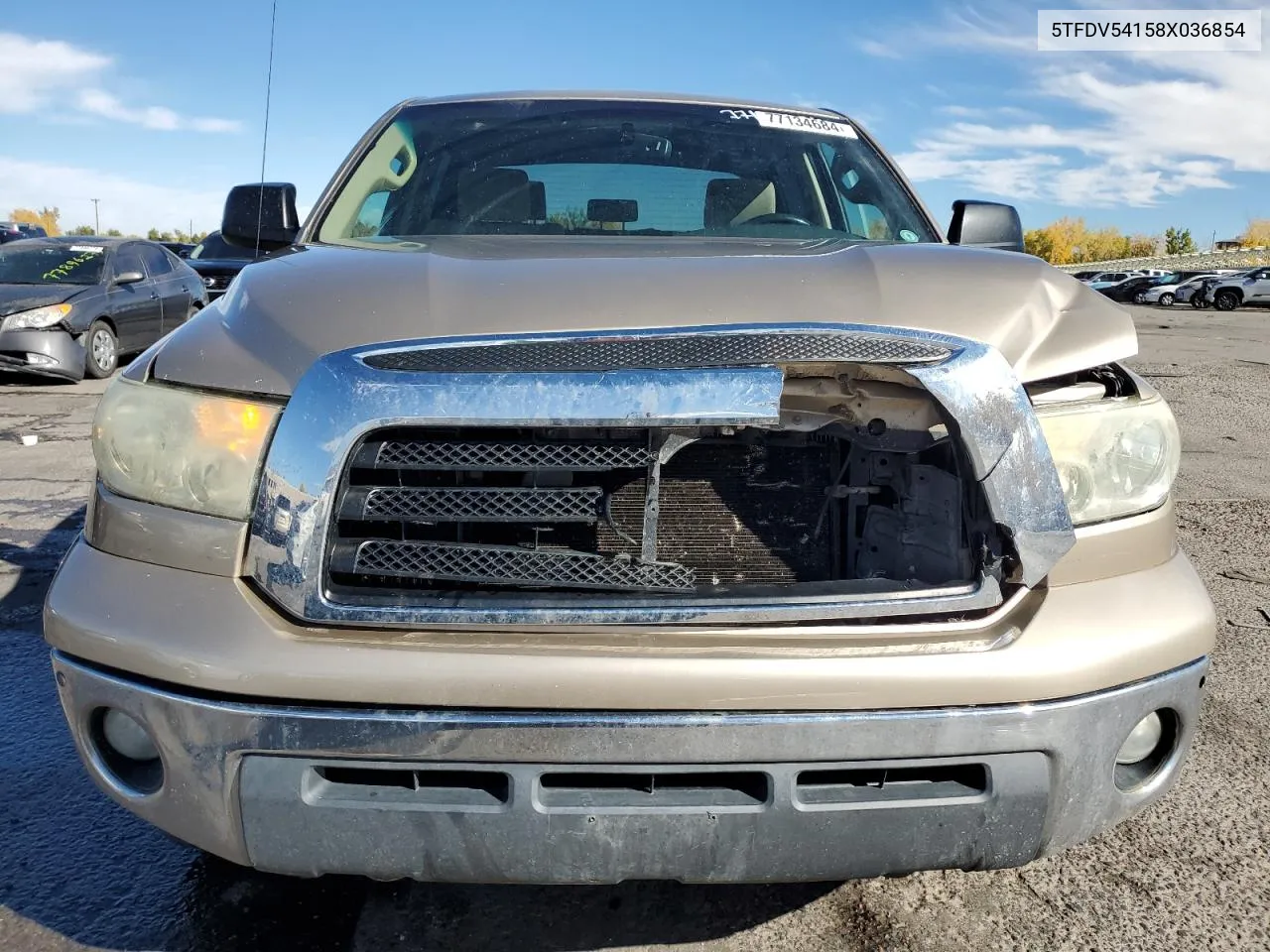 2008 Toyota Tundra Crewmax VIN: 5TFDV54158X036854 Lot: 77134684