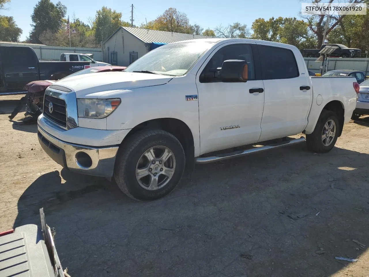 2008 Toyota Tundra Crewmax VIN: 5TFDV54178X061920 Lot: 77186344