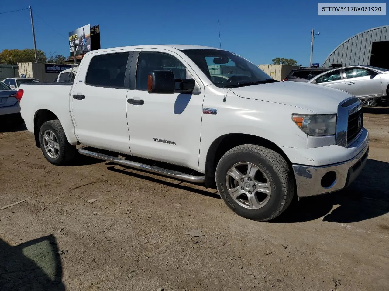 2008 Toyota Tundra Crewmax VIN: 5TFDV54178X061920 Lot: 77186344