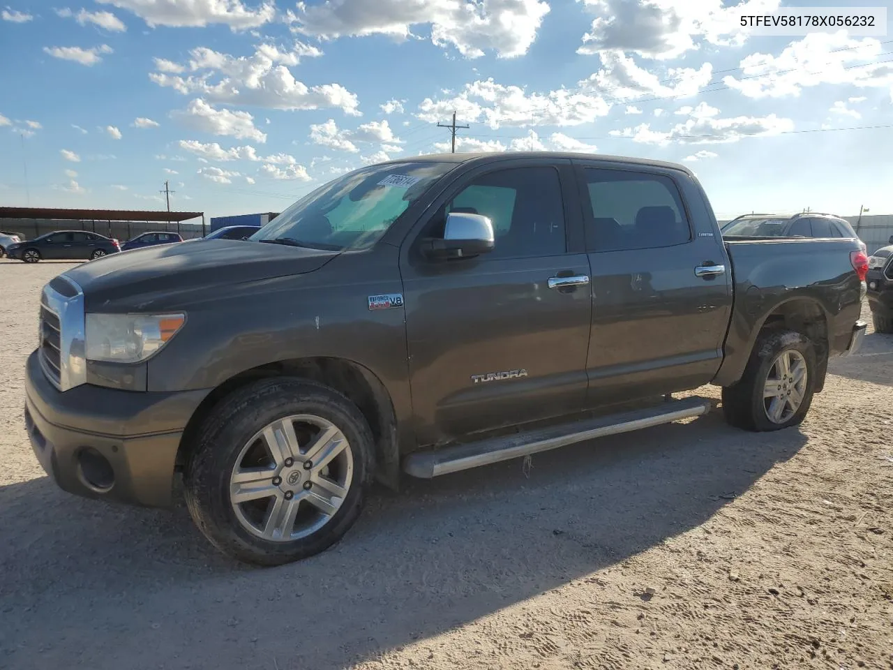 2008 Toyota Tundra Crewmax Limited VIN: 5TFEV58178X056232 Lot: 77366114