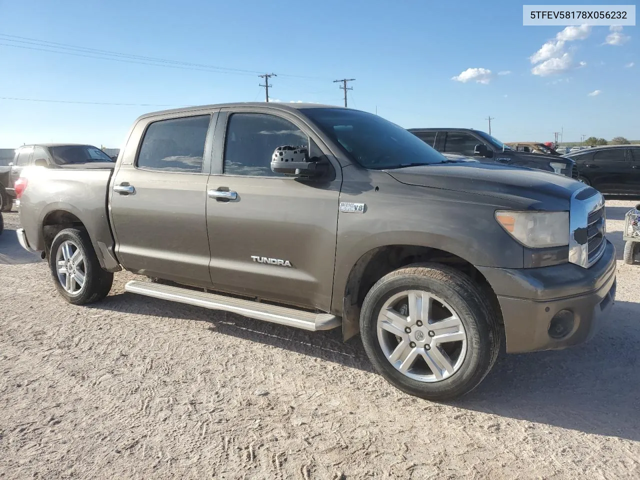 2008 Toyota Tundra Crewmax Limited VIN: 5TFEV58178X056232 Lot: 77366114