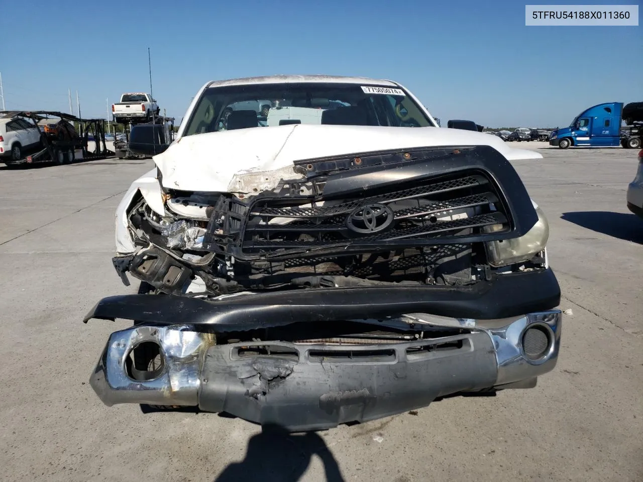 2008 Toyota Tundra Double Cab VIN: 5TFRU54188X011360 Lot: 77505074