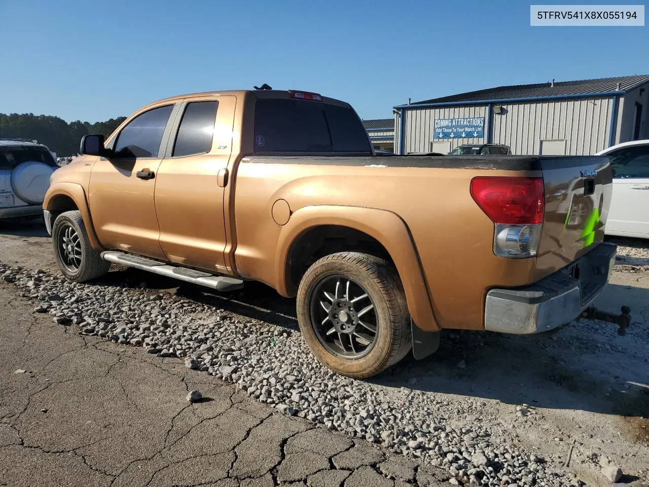 2008 Toyota Tundra Double Cab VIN: 5TFRV541X8X055194 Lot: 77636574