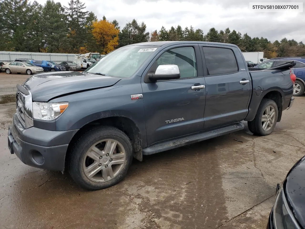 2008 Toyota Tundra Crewmax Limited VIN: 5TFDV58108X077001 Lot: 77638774