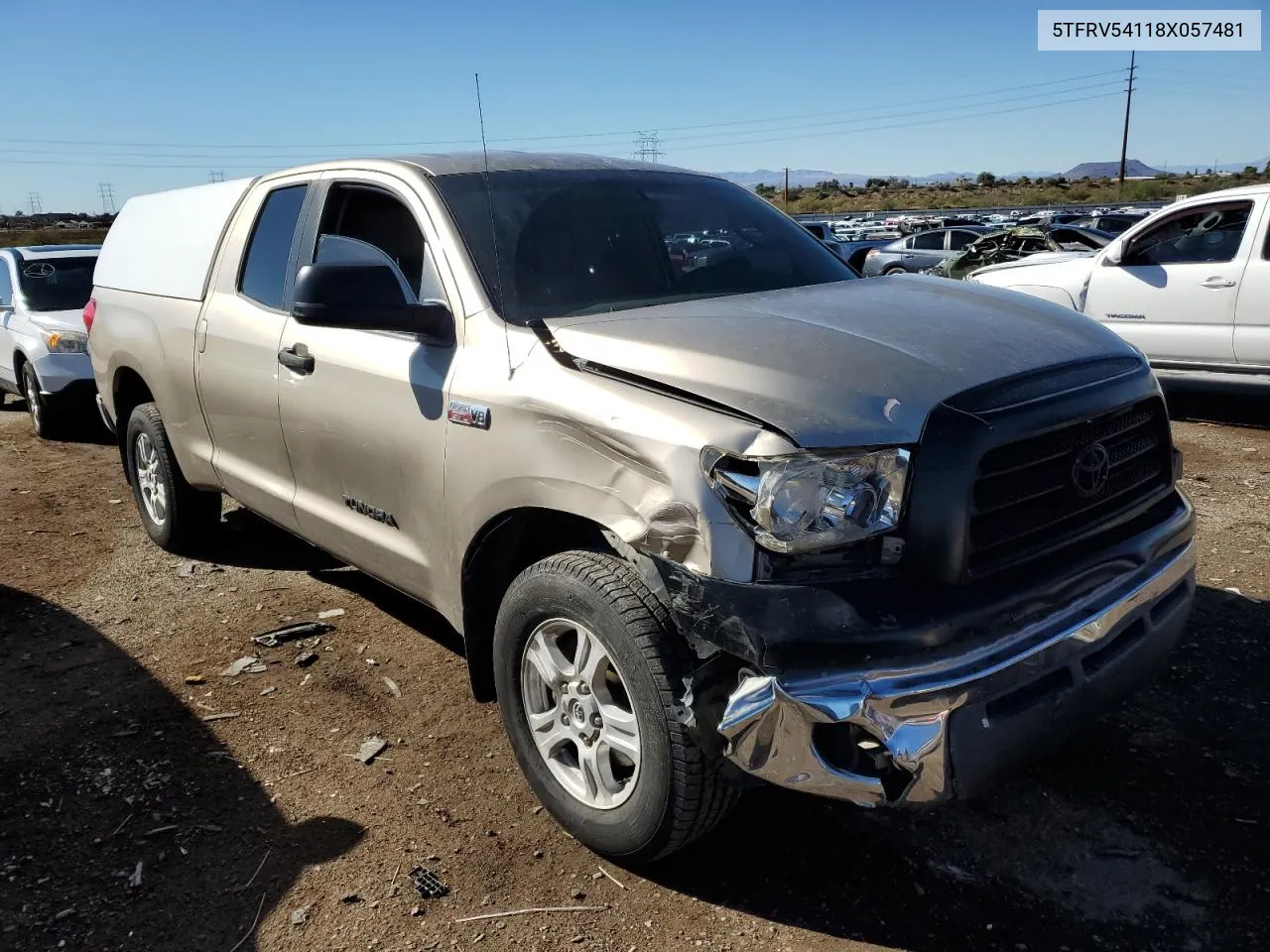 2008 Toyota Tundra Double Cab VIN: 5TFRV54118X057481 Lot: 78952984