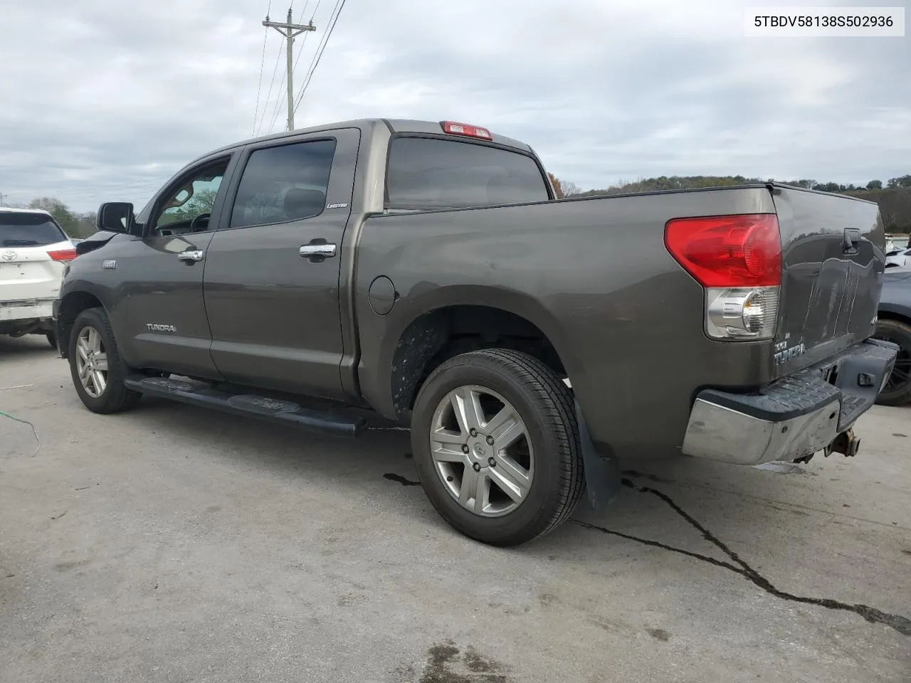 2008 Toyota Tundra Crewmax Limited VIN: 5TBDV58138S502936 Lot: 79070974