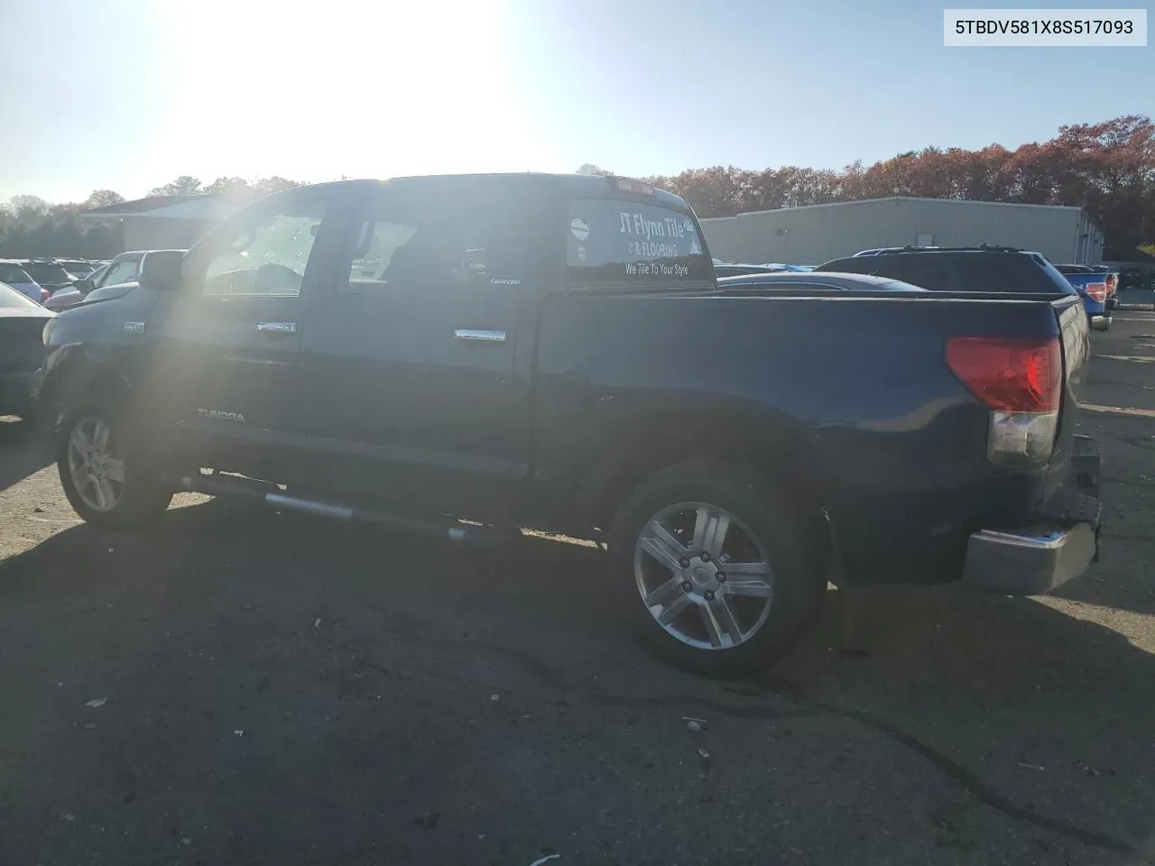 2008 Toyota Tundra Crewmax Limited VIN: 5TBDV581X8S517093 Lot: 79074554