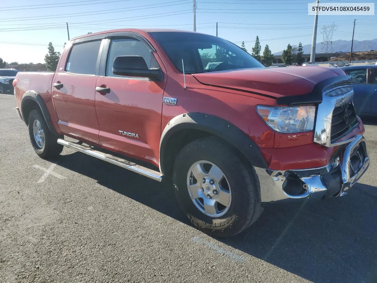 2008 Toyota Tundra Crewmax VIN: 5TFDV54108X045459 Lot: 79955924