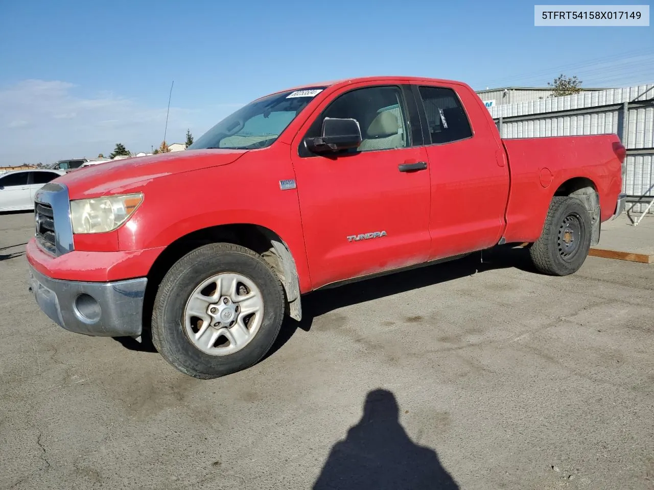 2008 Toyota Tundra Double Cab VIN: 5TFRT54158X017149 Lot: 80253534