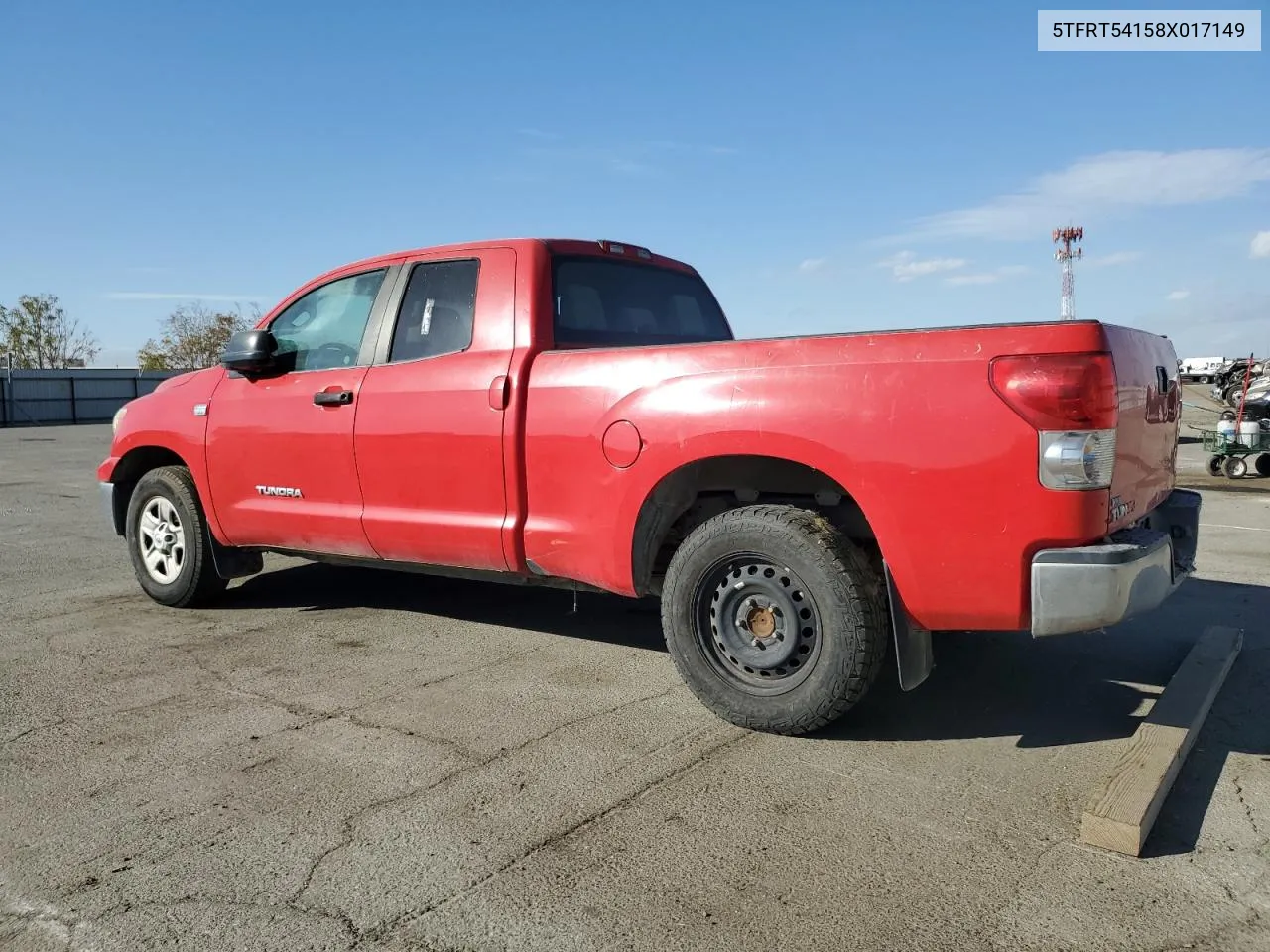 2008 Toyota Tundra Double Cab VIN: 5TFRT54158X017149 Lot: 80253534