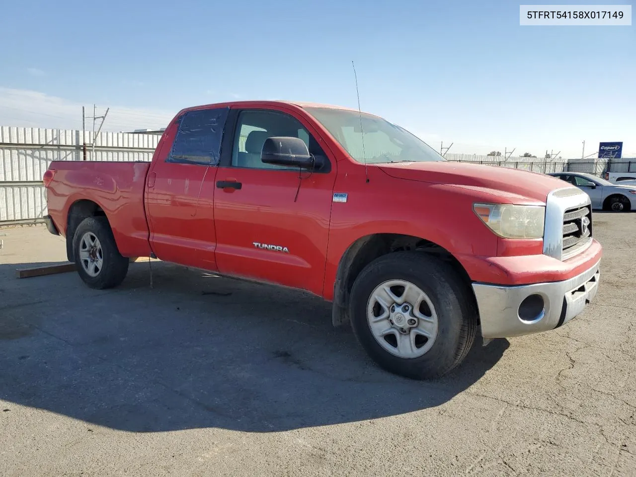 2008 Toyota Tundra Double Cab VIN: 5TFRT54158X017149 Lot: 80253534