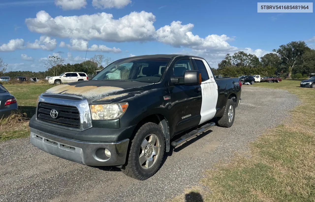 2008 Toyota Tundra Double Cab VIN: 5TBRV54168S481964 Lot: 80987664