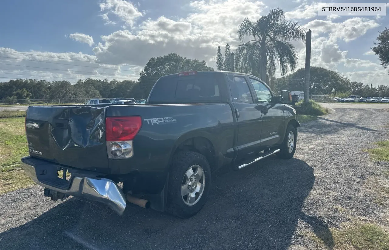 2008 Toyota Tundra Double Cab VIN: 5TBRV54168S481964 Lot: 80987664