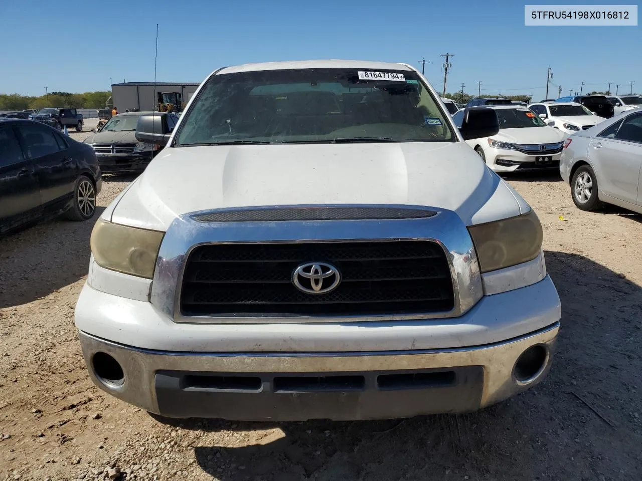 2008 Toyota Tundra Double Cab VIN: 5TFRU54198X016812 Lot: 81647794