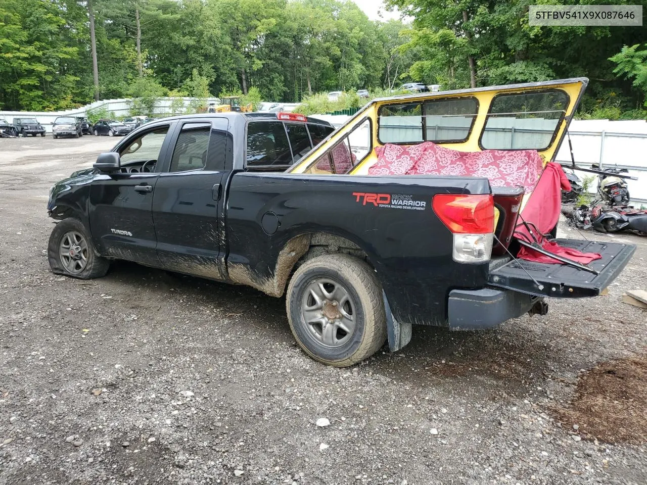 2009 Toyota Tundra Double Cab VIN: 5TFBV541X9X087646 Lot: 67162994