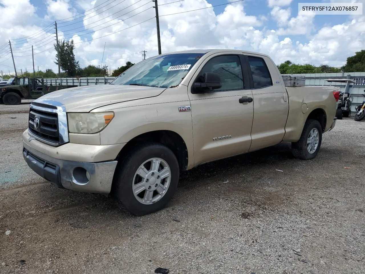 2010 Toyota Tundra Double Cab Sr5 VIN: 5TFRY5F12AX076857 Lot: 68806574