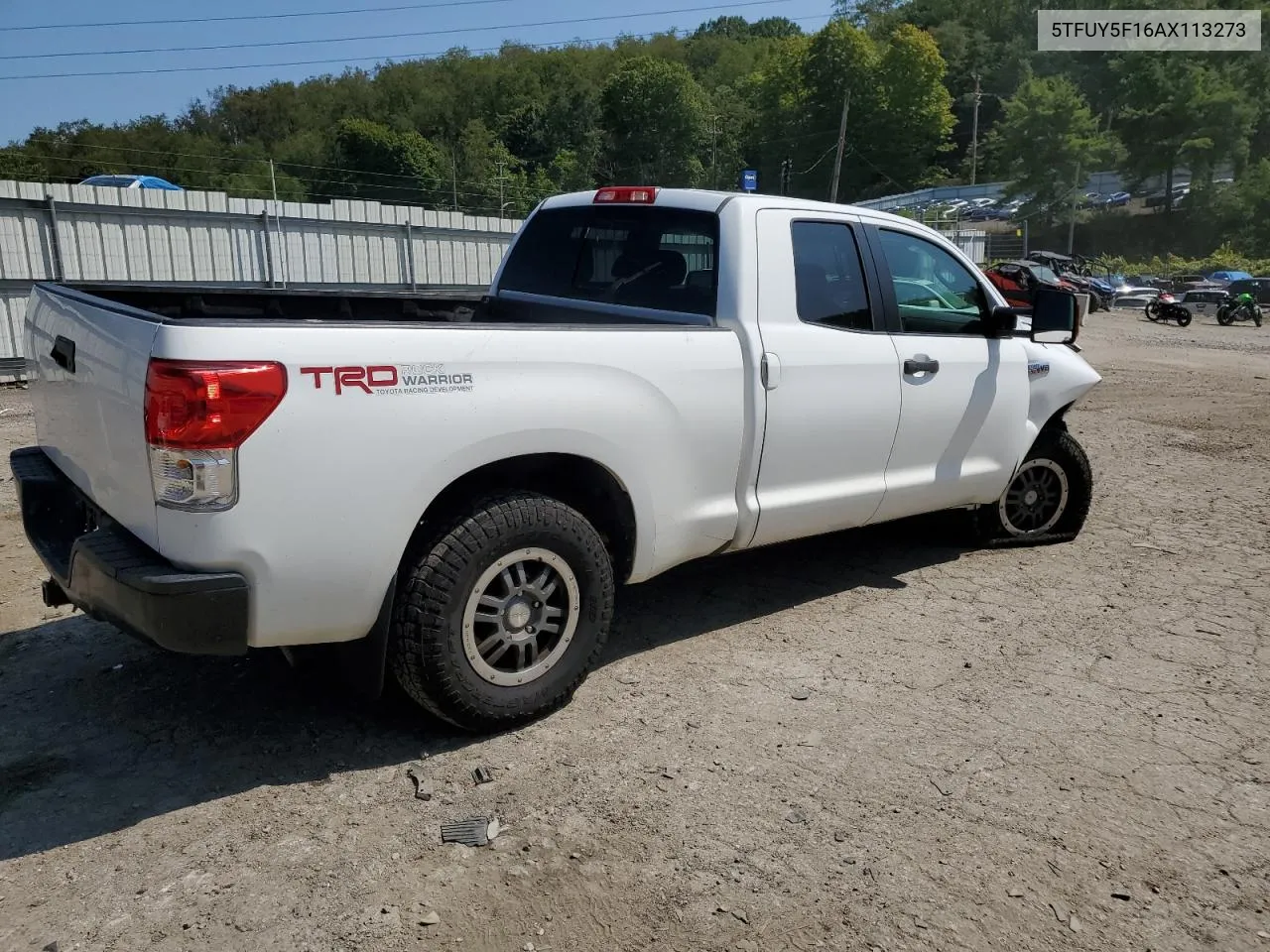 2010 Toyota Tundra Double Cab Sr5 VIN: 5TFUY5F16AX113273 Lot: 68836994