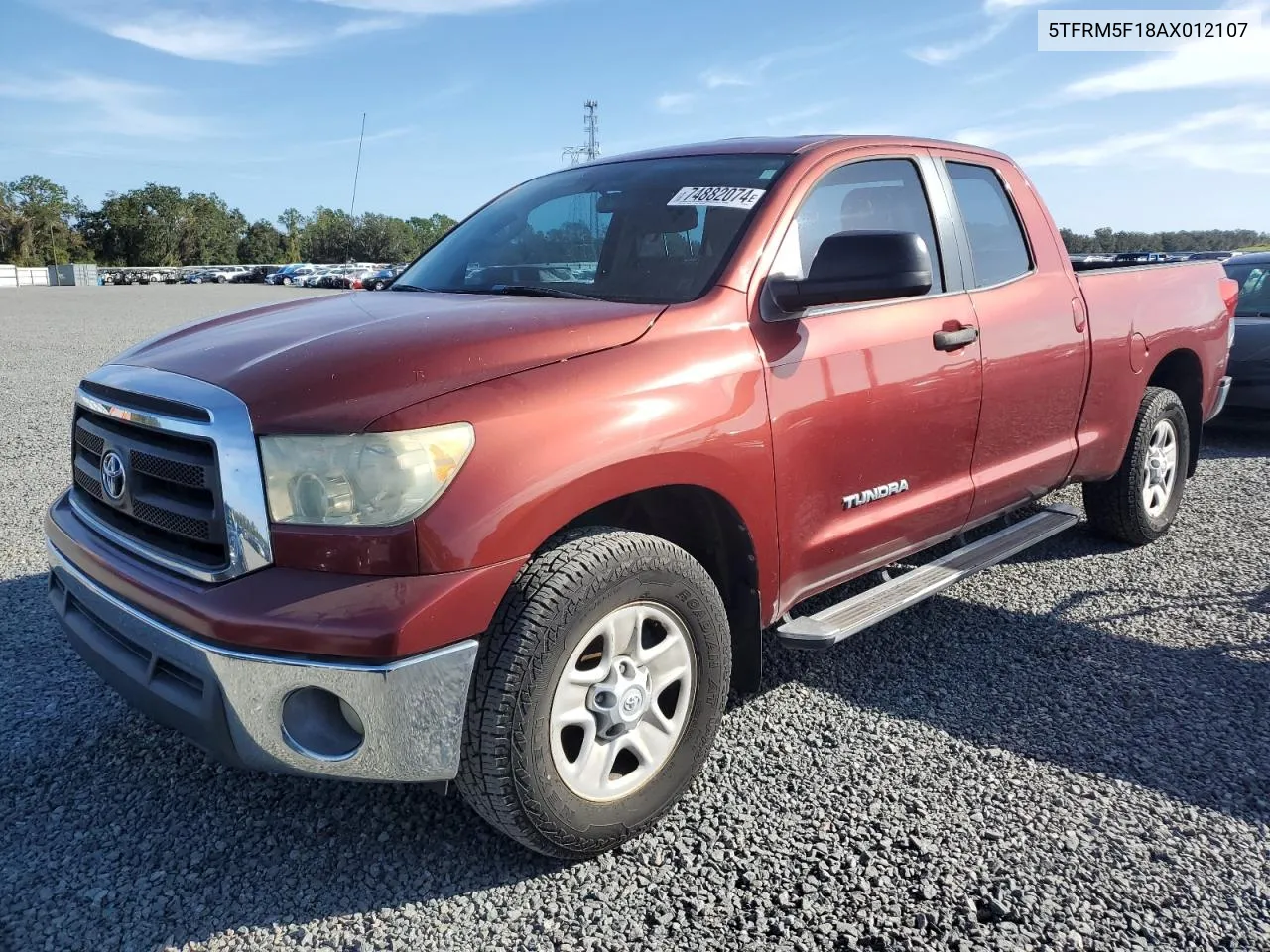 2010 Toyota Tundra Double Cab Sr5 VIN: 5TFRM5F18AX012107 Lot: 74882074