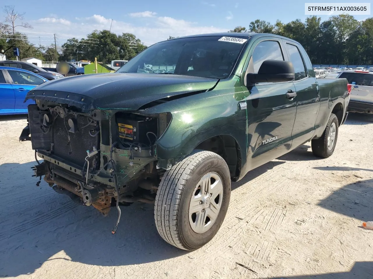 2010 Toyota Tundra Double Cab Sr5 VIN: 5TFRM5F11AX003605 Lot: 75638684