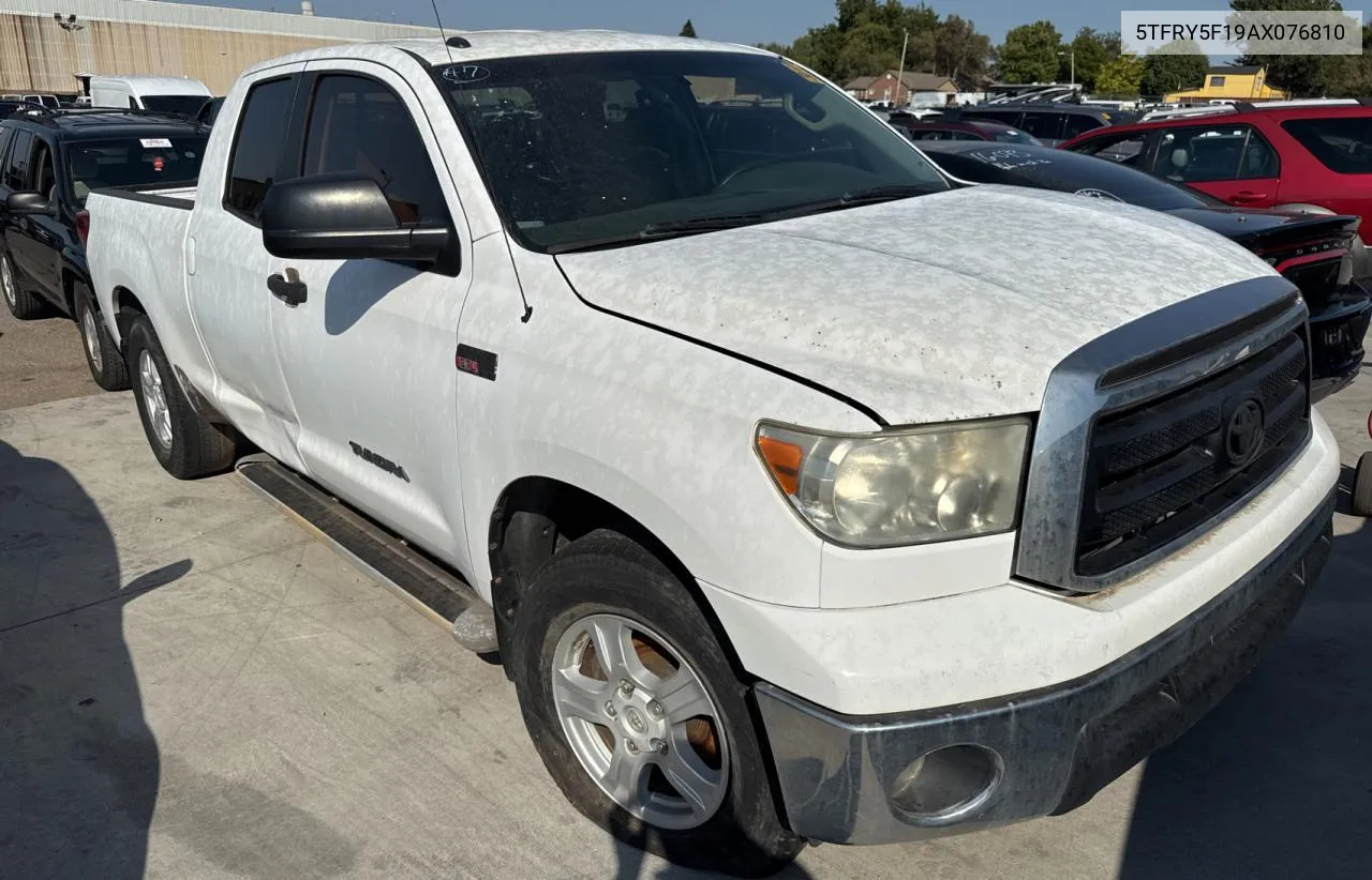 2010 Toyota Tundra Double Cab Sr5 VIN: 5TFRY5F19AX076810 Lot: 75736434