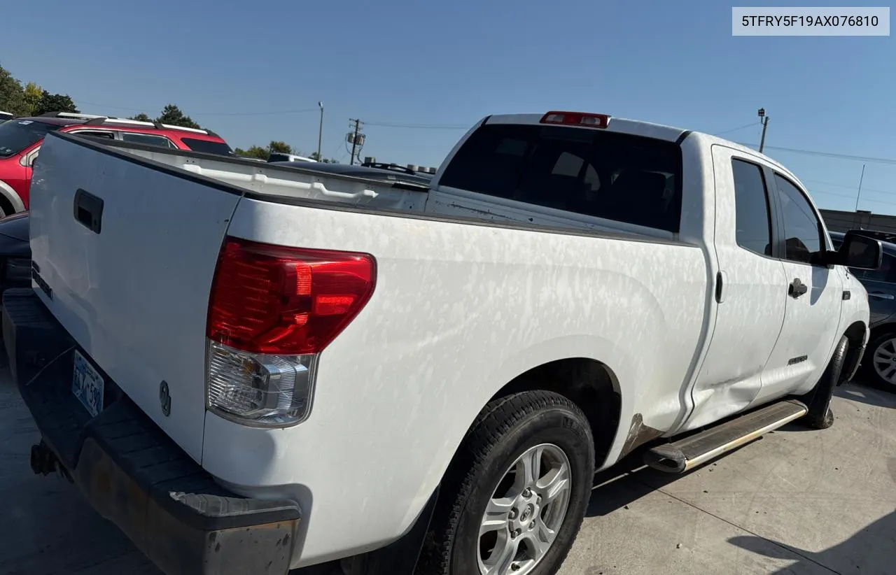 2010 Toyota Tundra Double Cab Sr5 VIN: 5TFRY5F19AX076810 Lot: 75736434