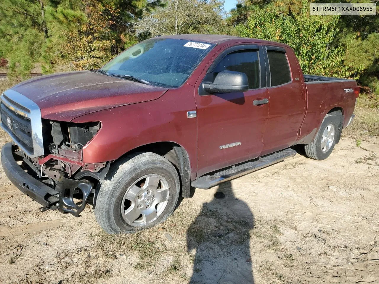 2010 Toyota Tundra Double Cab Sr5 VIN: 5TFRM5F1XAX006955 Lot: 76777244