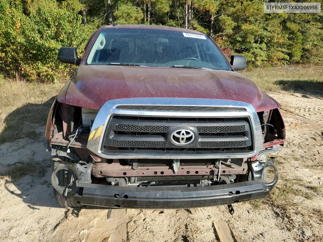 2010 Toyota Tundra Double Cab Sr5 VIN: 5TFRM5F1XAX006955 Lot: 76777244