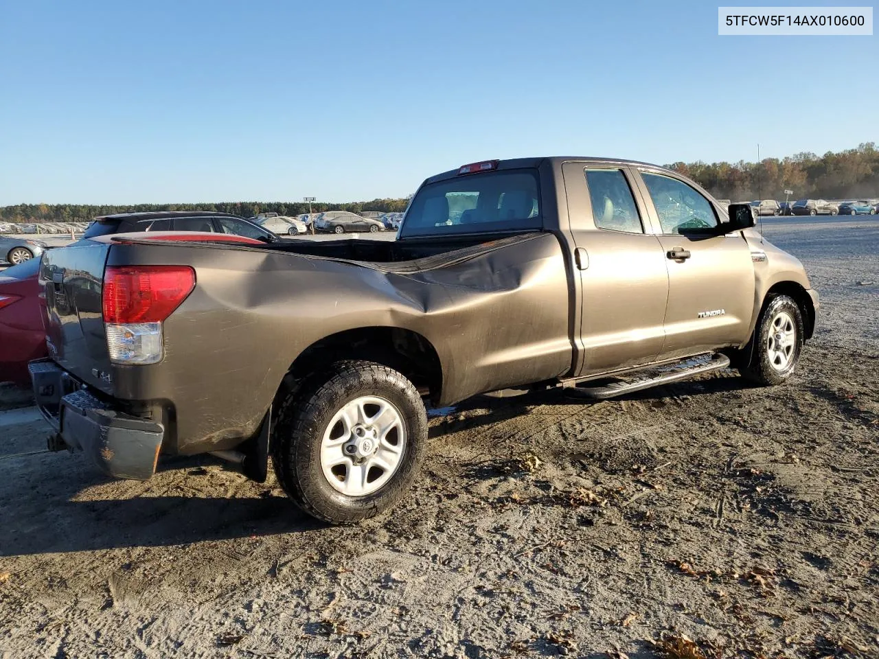 2010 Toyota Tundra Double Cab Sr5 VIN: 5TFCW5F14AX010600 Lot: 77141614