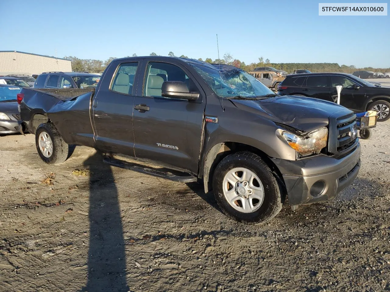 2010 Toyota Tundra Double Cab Sr5 VIN: 5TFCW5F14AX010600 Lot: 77141614