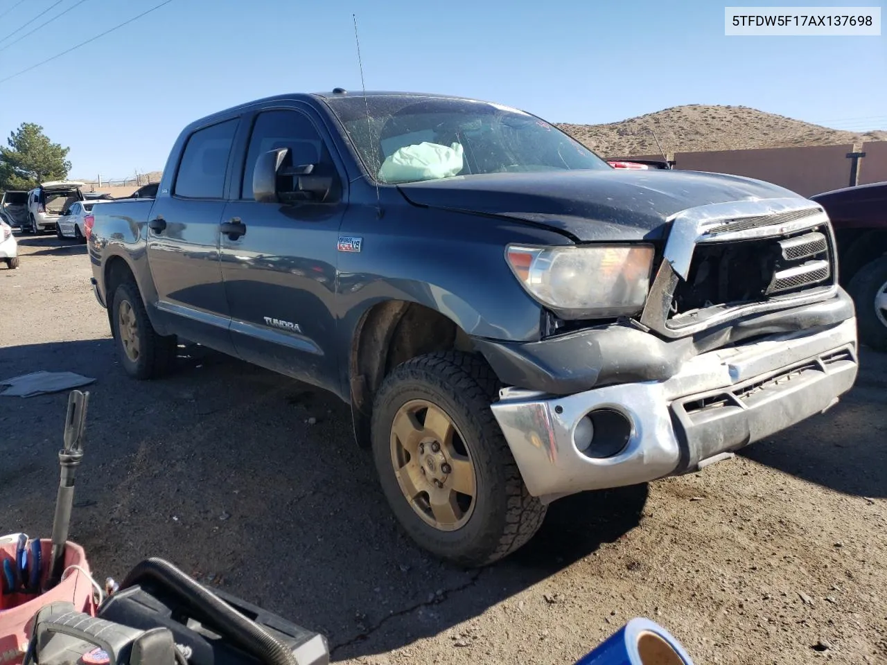 2010 Toyota Tundra Crewmax Sr5 VIN: 5TFDW5F17AX137698 Lot: 77196784