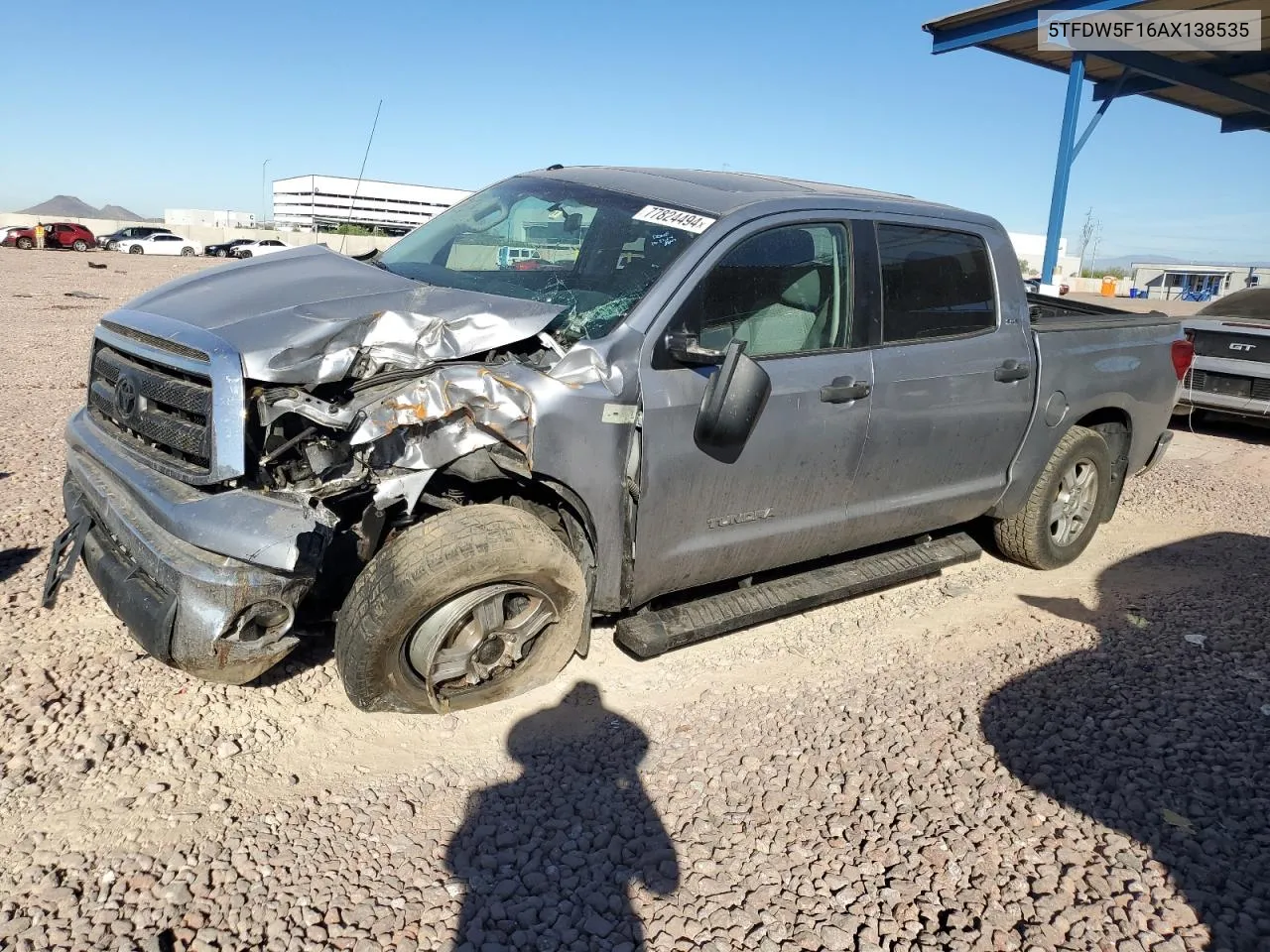 2010 Toyota Tundra Crewmax Sr5 VIN: 5TFDW5F16AX138535 Lot: 77824494