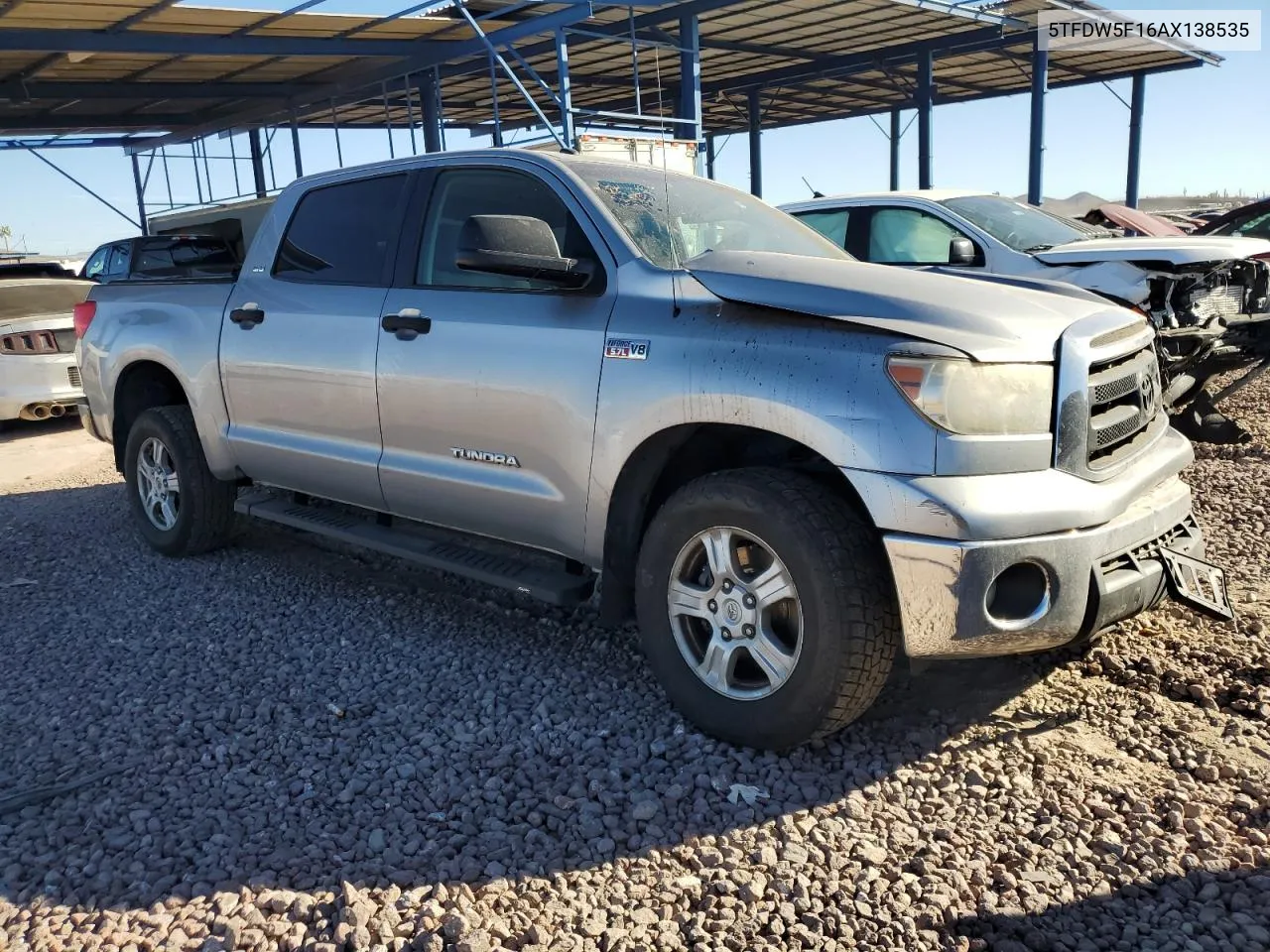 2010 Toyota Tundra Crewmax Sr5 VIN: 5TFDW5F16AX138535 Lot: 77824494