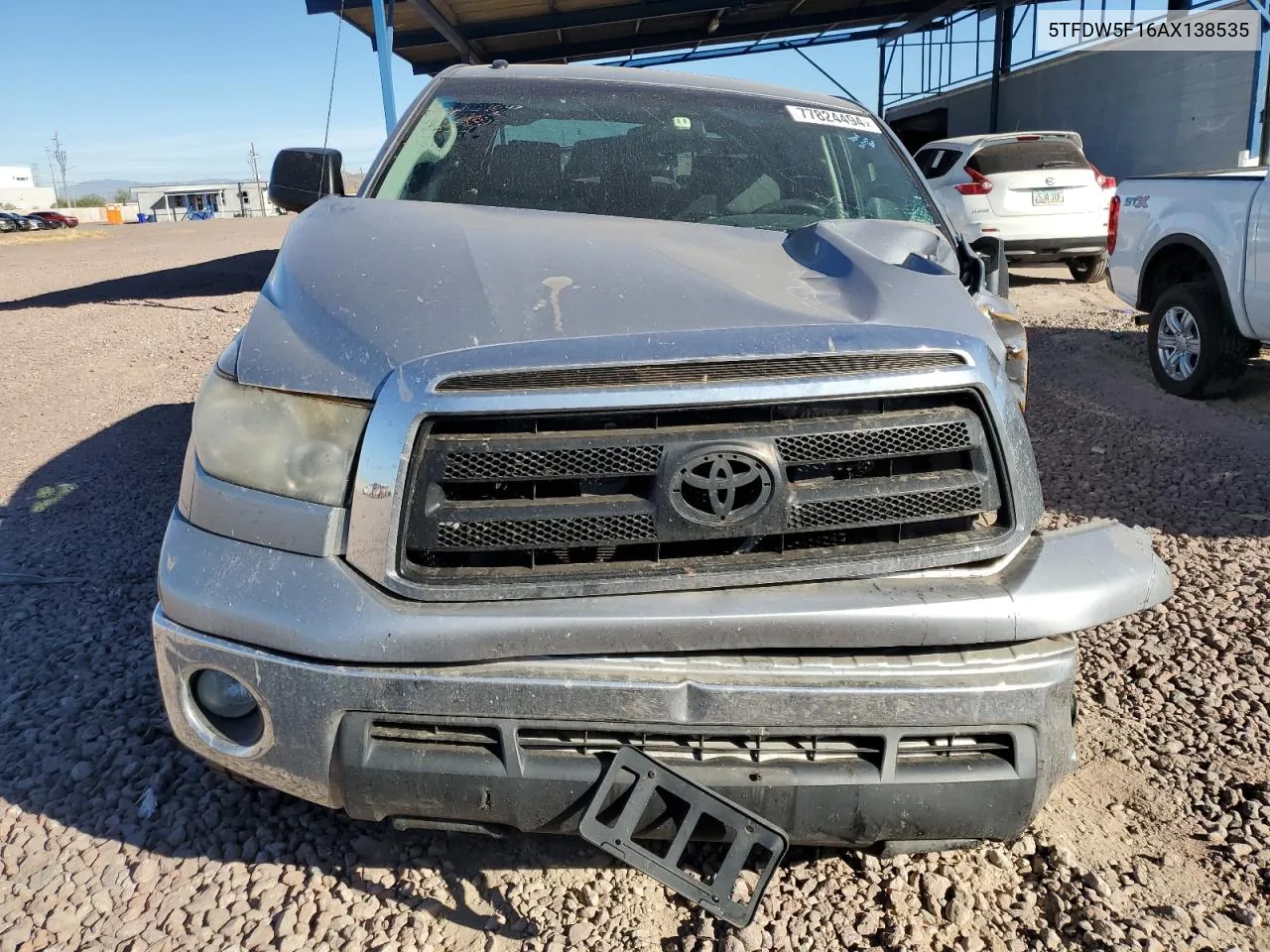 2010 Toyota Tundra Crewmax Sr5 VIN: 5TFDW5F16AX138535 Lot: 77824494