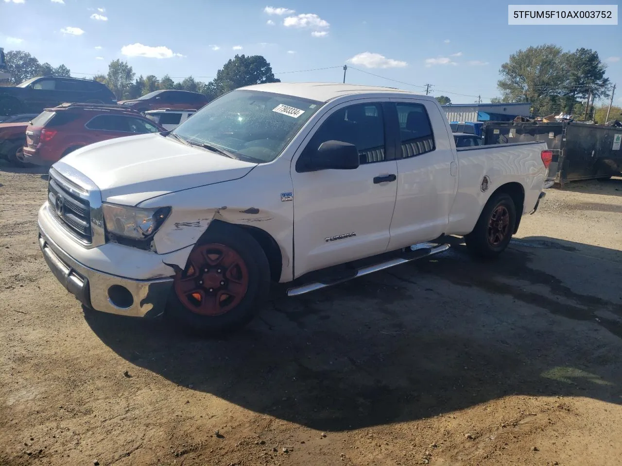 2010 Toyota Tundra Double Cab Sr5 VIN: 5TFUM5F10AX003752 Lot: 77903334