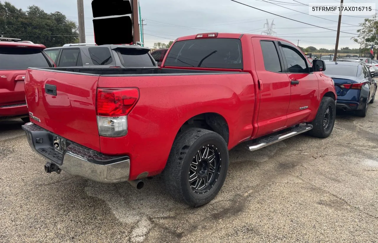 2010 Toyota Tundra Double Cab Sr5 VIN: 5TFRM5F17AX016715 Lot: 80118554