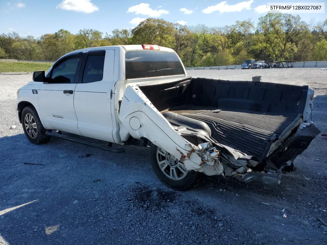 2011 Toyota Tundra Double Cab Sr5 VIN: 5TFRM5F12BX027087 Lot: 71426904