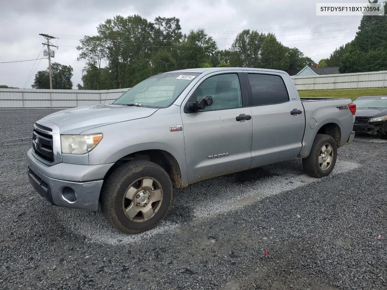 2011 Toyota Tundra Crewmax Sr5 VIN: 5TFDY5F11BX170594 Lot: 71602014