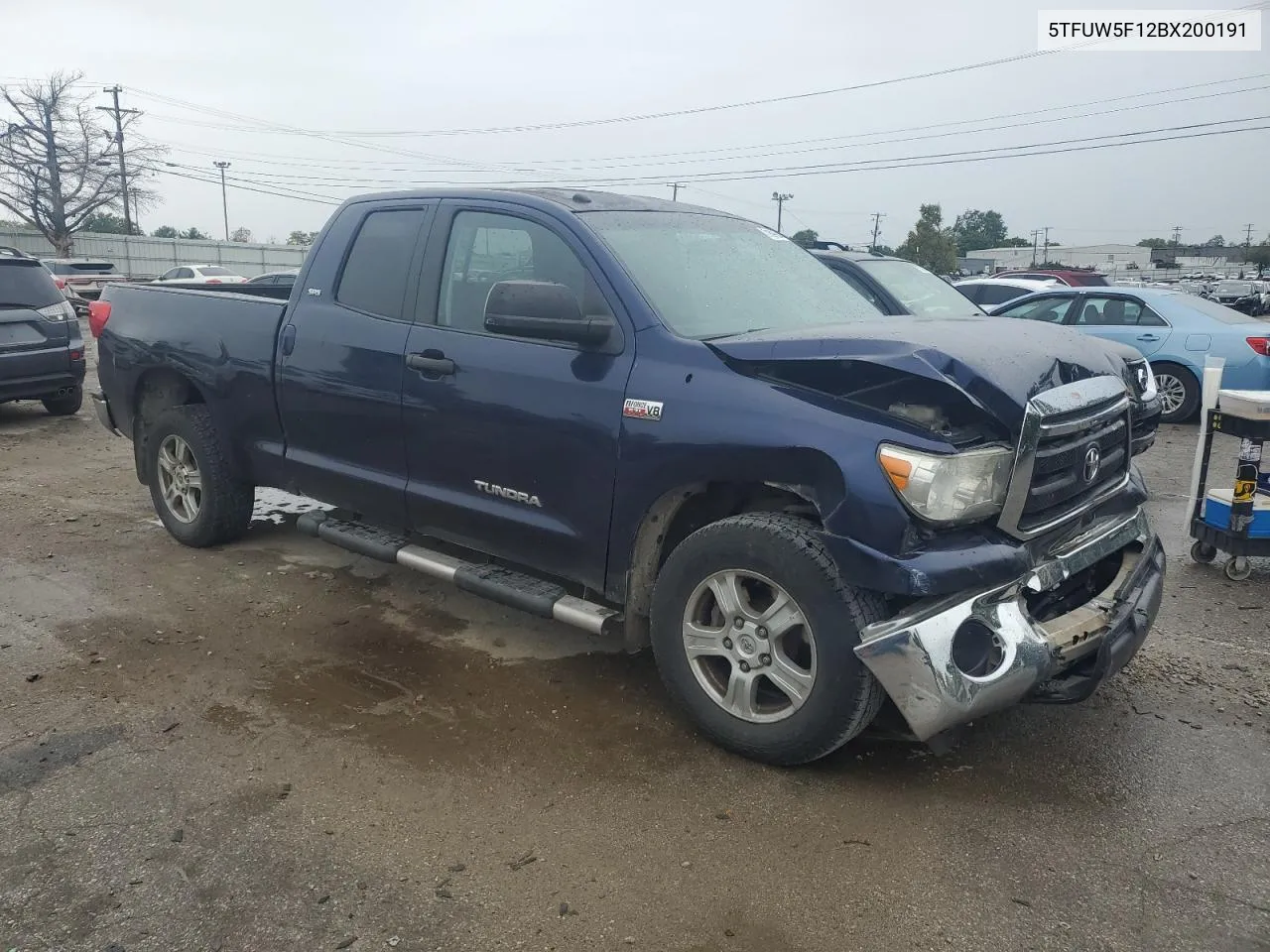 2011 Toyota Tundra Double Cab Sr5 VIN: 5TFUW5F12BX200191 Lot: 71609554