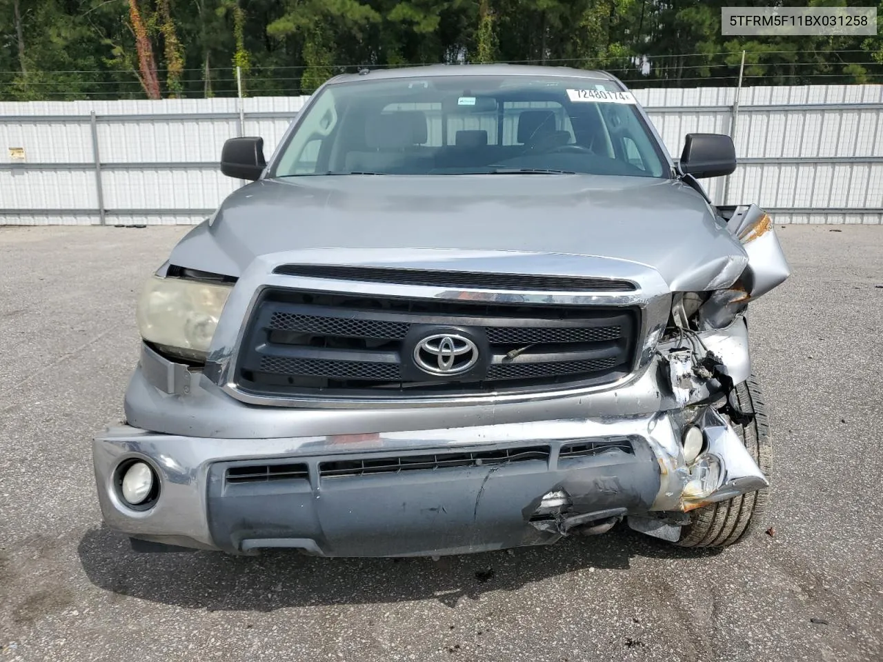 2011 Toyota Tundra Double Cab Sr5 VIN: 5TFRM5F11BX031258 Lot: 72480174