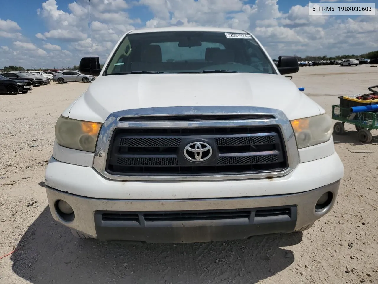 2011 Toyota Tundra Double Cab Sr5 VIN: 5TFRM5F19BX030603 Lot: 72557974