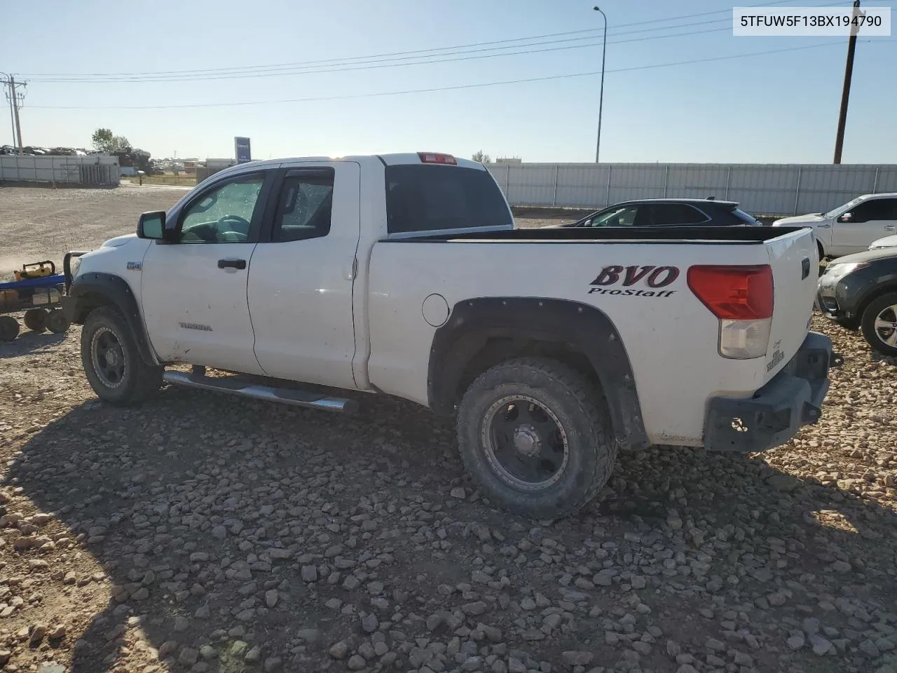 2011 Toyota Tundra Double Cab Sr5 VIN: 5TFUW5F13BX194790 Lot: 73464164