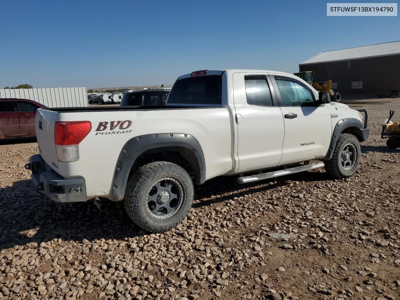 2011 Toyota Tundra Double Cab Sr5 VIN: 5TFUW5F13BX194790 Lot: 73464164