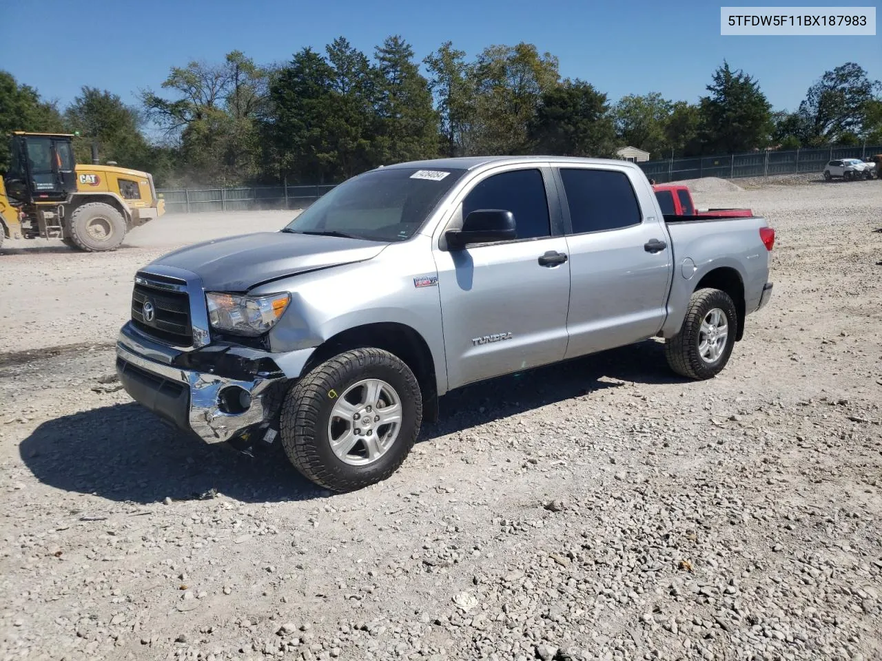 2011 Toyota Tundra Crewmax Sr5 VIN: 5TFDW5F11BX187983 Lot: 74264054