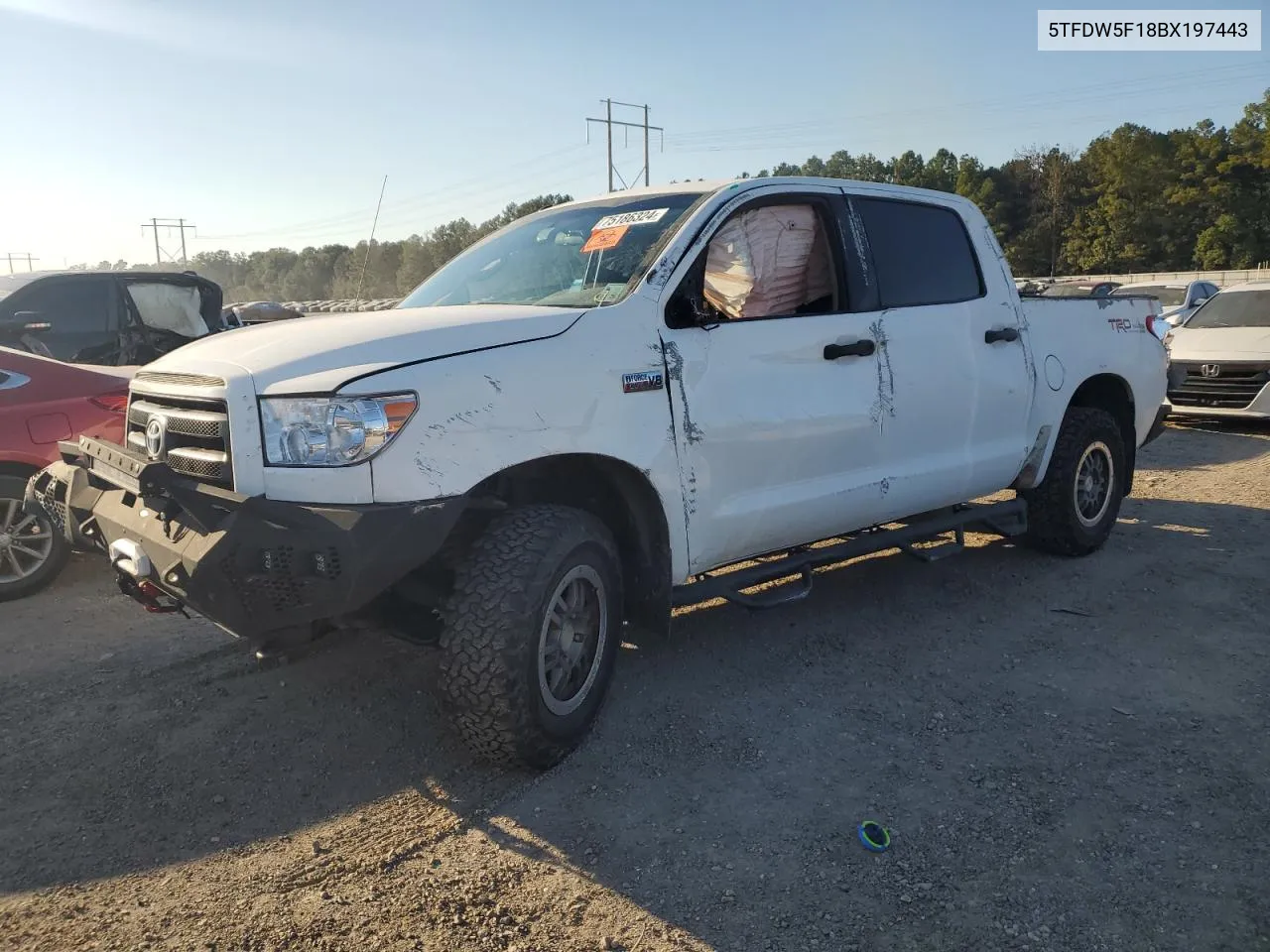 2011 Toyota Tundra Crewmax Sr5 VIN: 5TFDW5F18BX197443 Lot: 75186324