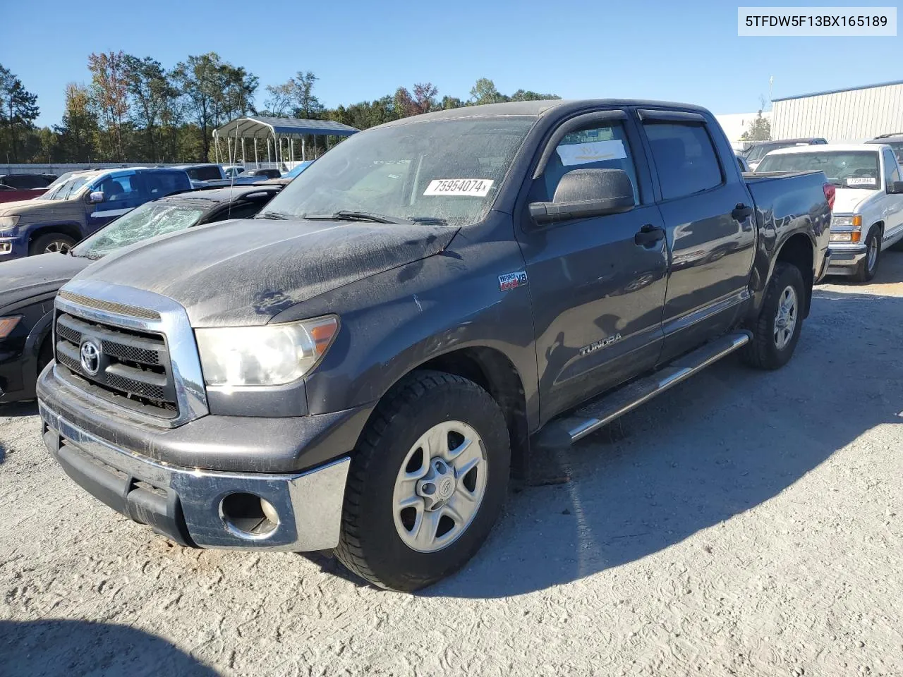 2011 Toyota Tundra Crewmax Sr5 VIN: 5TFDW5F13BX165189 Lot: 75954074