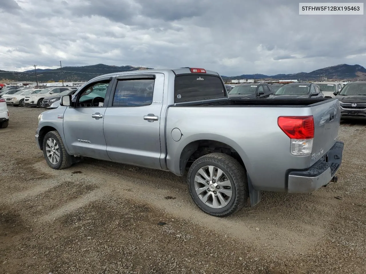 2011 Toyota Tundra Crewmax Limited VIN: 5TFHW5F12BX195463 Lot: 76452124